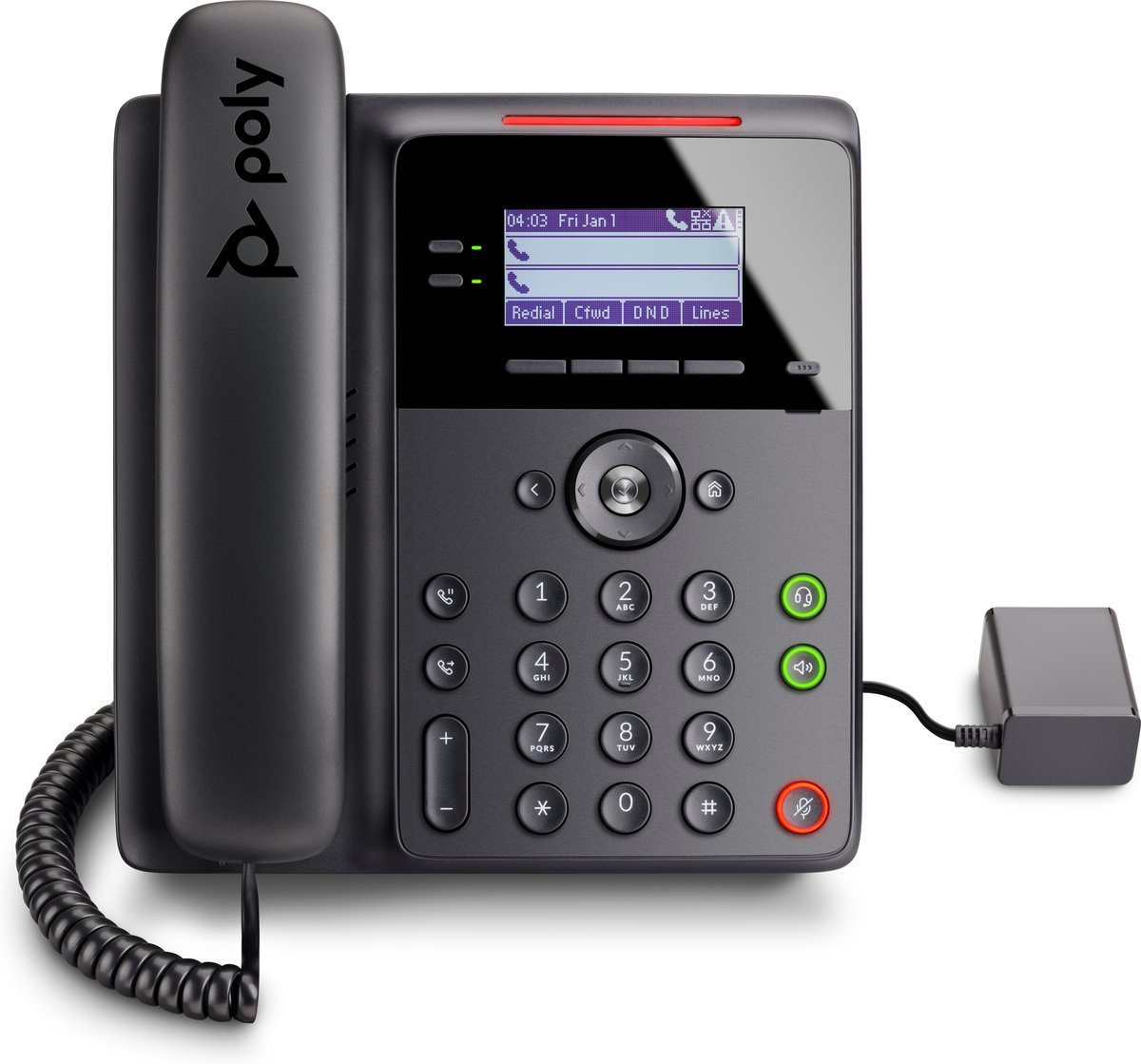 HP Poly Edge B10 IP Phone with Power Supply PRC telefono IP Nero 2 linee LCD