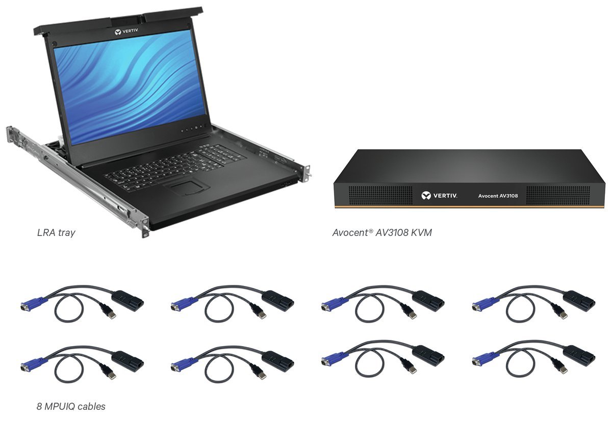 Avocent Local Rack Access - Console KVM con switch KVM - 8 porte - USB - 19" (18.5" visualizzabile) - montabile in rack - 1366 x 768 @ 60 Hz - 250 cd/m² - VGA - 1U