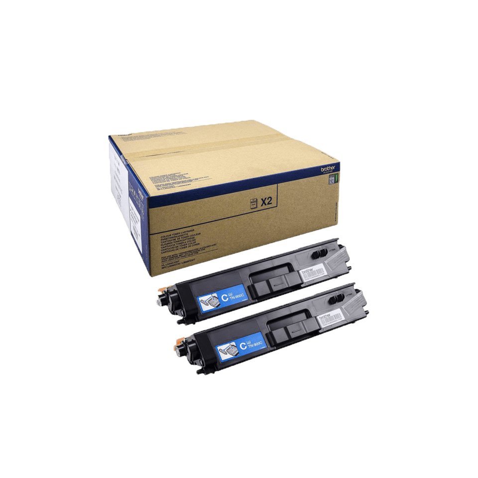 Brother TN900C - Confezione da 2 - ciano - originale - cartuccia toner - per Brother HL-L9200CDWT, HL-L9300CDWT, HL-L9300CDWTT, MFC-L9550CDW, MFC-L9550CDWT