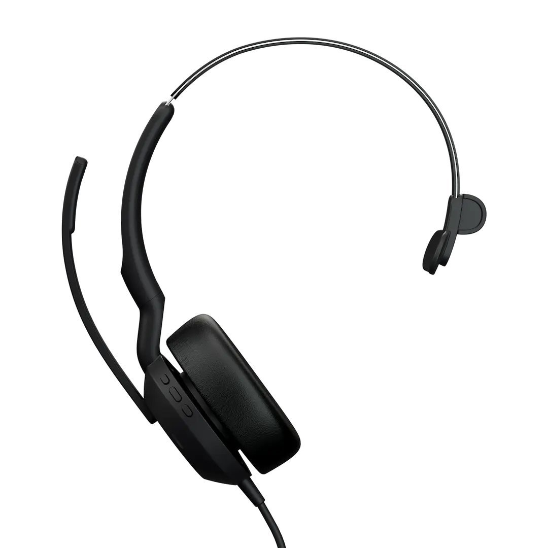Jabra Evolve2 50, USB C/A, UC Mono, w/o BT Bluetooth logo for consistency, but no BT function
