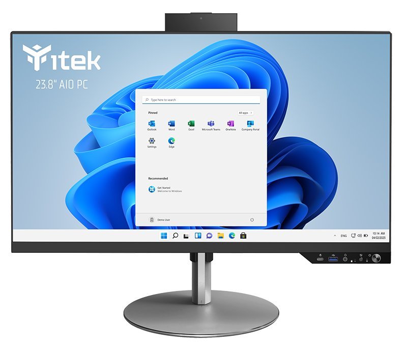 itek AIO Barebone - 23.8" FHD- H610- 2xDDR4- M.2- 2x SSD/HDD 2.5"- WiFi- BT- Pop-Up Cam- Spkr- Type-C- USB3- CR- HAS Stand