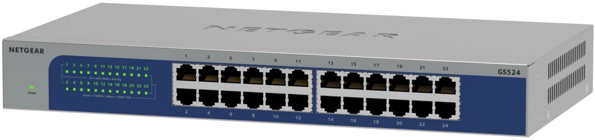 NETGEAR GS524v3 - Switch - 24 x 10/100/1000 - montabile su rack, montaggio a parete