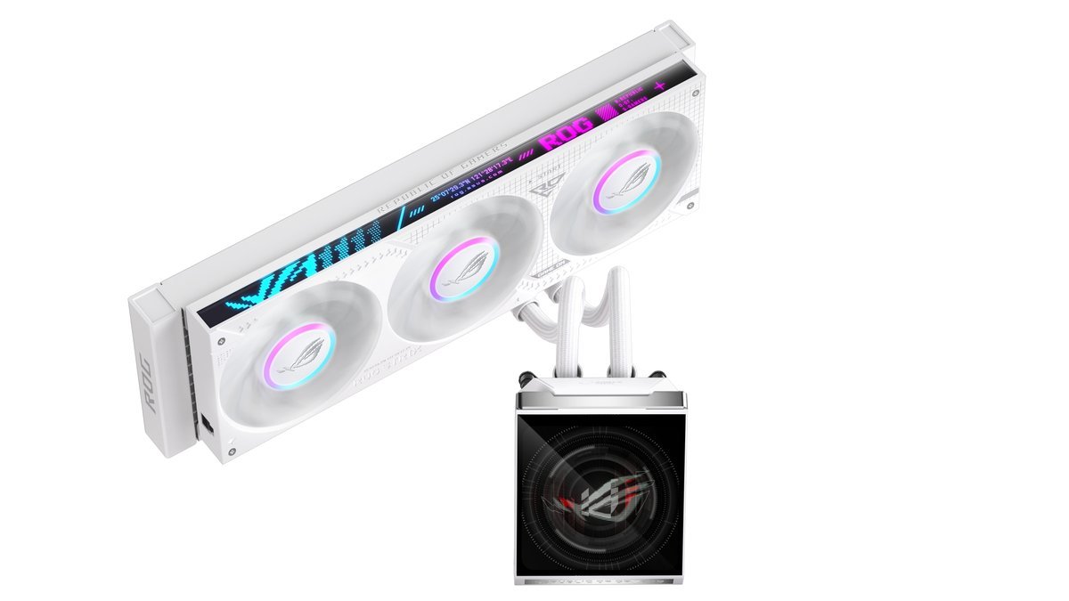 Asus ROG Strix SLC IV 360 ARGB LCD - Dissipatore AIO 360mm con display IPS 5.08" e ventole ARGB - Bianco
