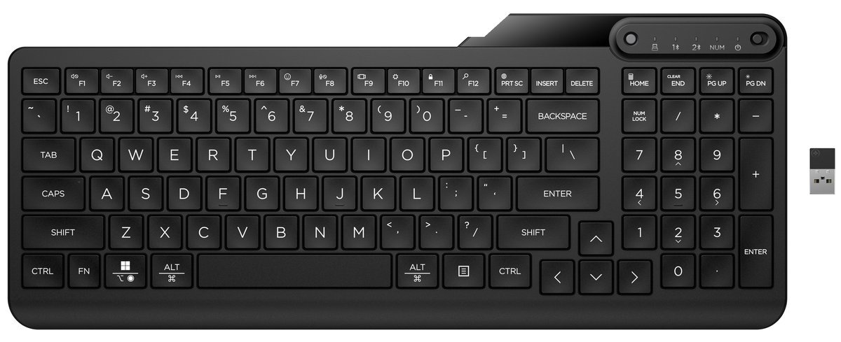 Tastiera wireless HP 475 dual mode - ricevitore USB + Bluetooth - nera QWERTY (7N7B9AA#ABB)
