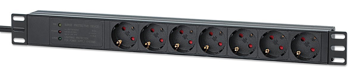 Intellinet 715140 unita di distribuzione dell'energia (PDU) 7 presa(e) AC 1U Nero