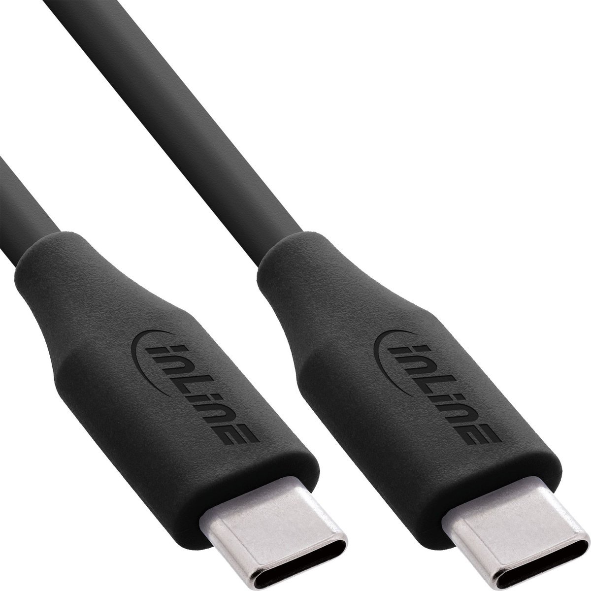 InLine Cavo USB-C 100W - Ricarica rapida PD USB 2.0, silicone flessibile, Black Cookie/nero - 1m