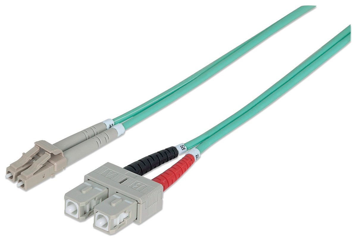 Intellinet 751094 cavo a fibre ottiche 5 m LC SC OM3 Colore acqua