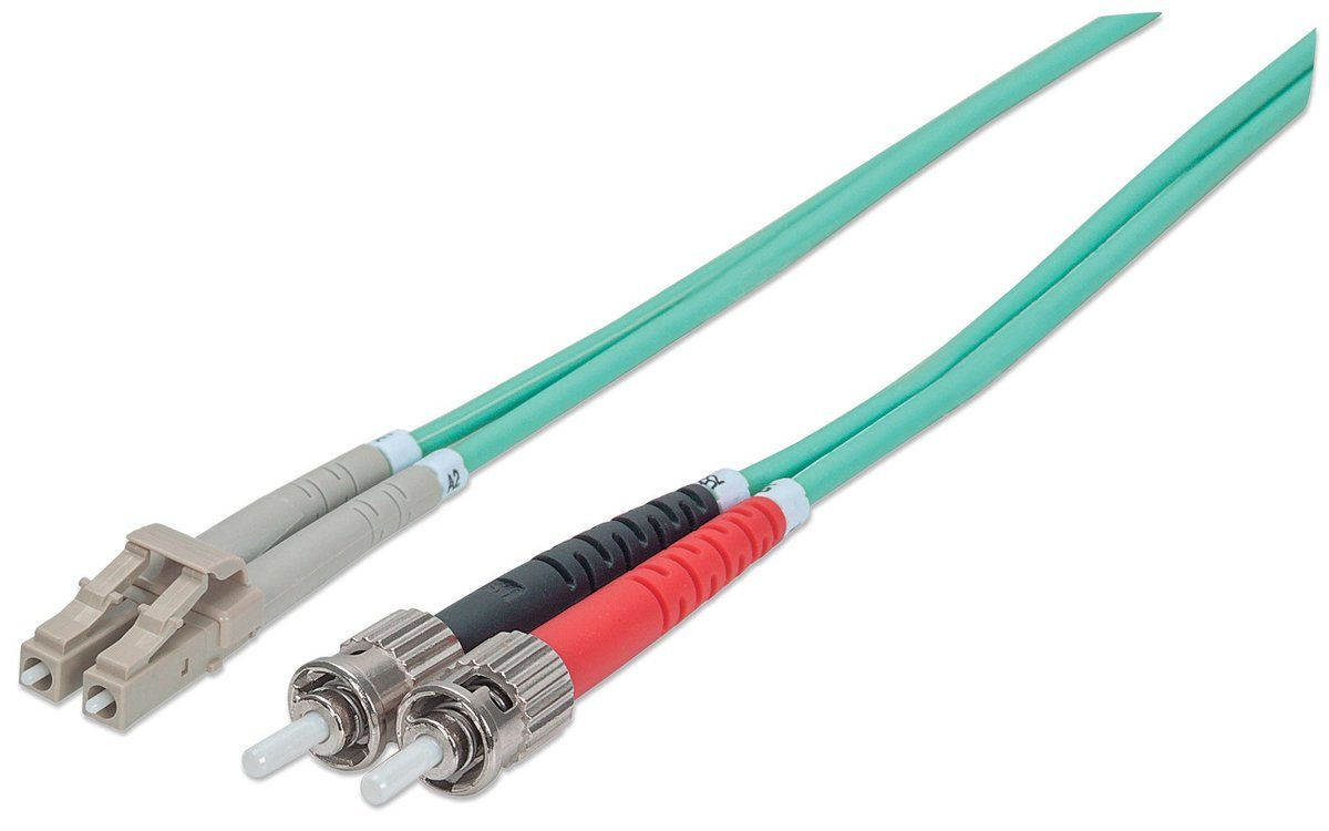 Intellinet 751117 cavo a fibre ottiche 1 m ST LC OM3 Colore acqua