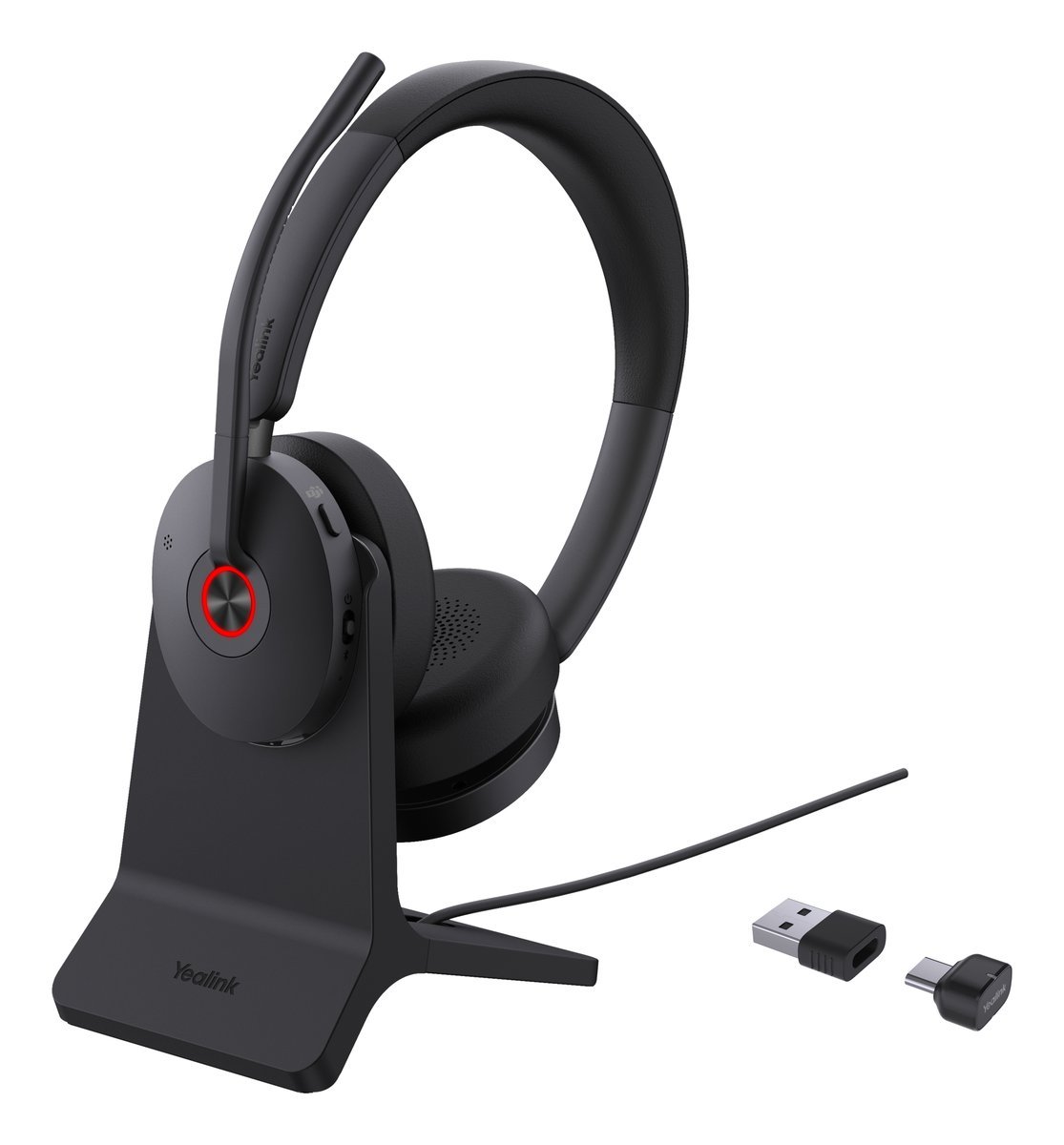 Yealink BH74 + Stand Teams USB-C/A Auricolare Wireless A Padiglione Ufficio USB Type-C / USB Type-A Bluetooth Base di ricarica Nero
