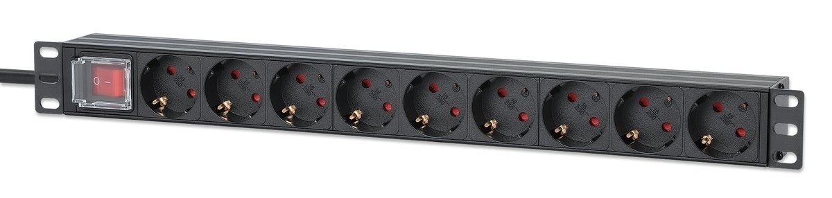 Intellinet 715133 unita di distribuzione dell'energia (PDU) 9 presa(e) AC 1U Nero