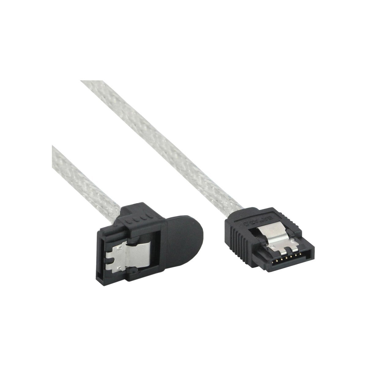 InLine Cavo SATA III (6Gb/s) Trasparente, 1x 90° - 0,3m
