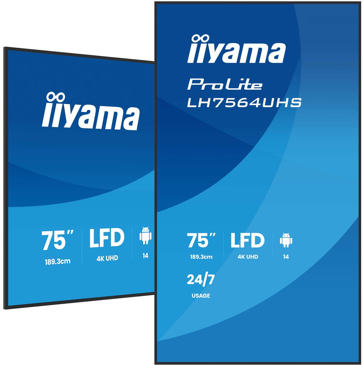 iiyama LH7564UHS-B1AG, Pannello piatto per segnaletica digitale, 190,5 …