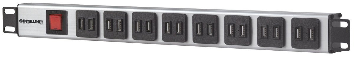 Intellinet 164580 unita di distribuzione dell'energia (PDU) 1U Blu, Grigio