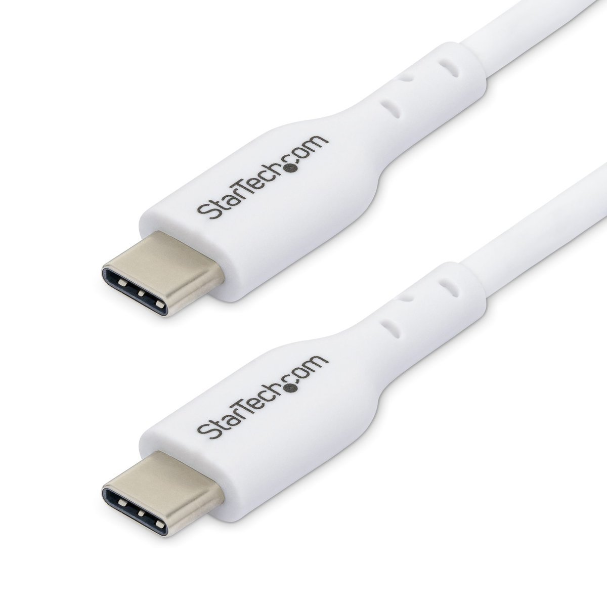 StarTech.com 3m White USB-C Charging Cable, USB C Cable, 60W 3A PD - Cavo USB - 24 pin USB-C (M) a 24 pin USB-C (M) - USB 2.0 - 5 / 9 / 12 / 15 / 20 V - 3 A - 3 m - senza alogeni, passivo, USB Power Delivery (60W), supporta Power Delivery 2.0 - bianco