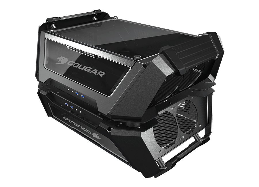 Cougar Gemini X RGB, Dual Case - Nero con Finestra