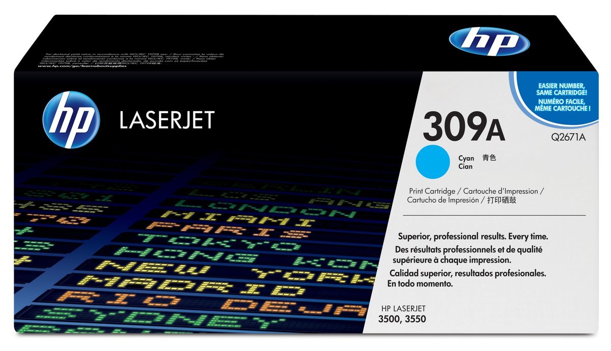 HP 309A Cyan Original LaserJet Toner Cartridge cartuccia toner 1 pz Originale Ciano