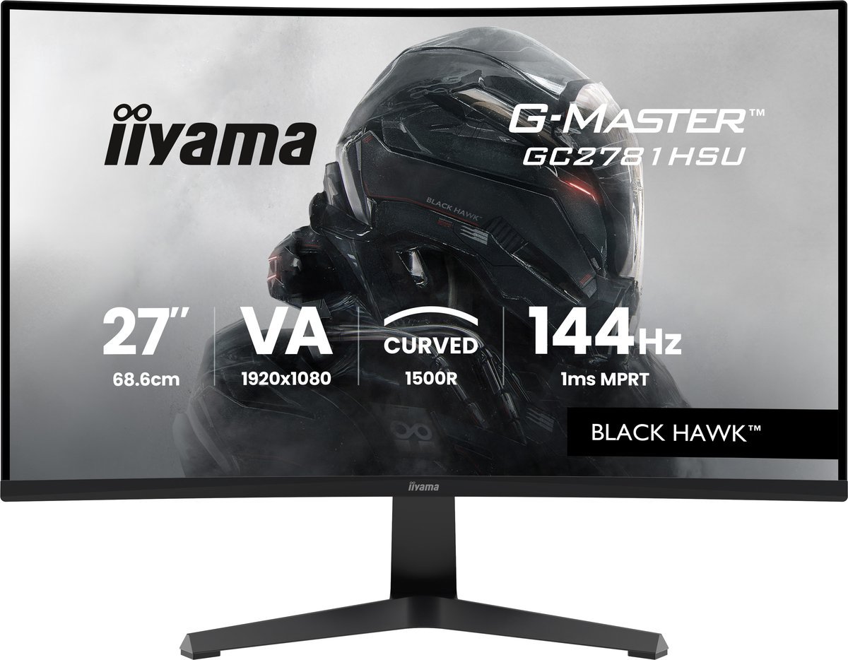iiyama GC2781HSU-B1 Monitor da gioco G-Master 27" VA FHD 144Hz 1ms 1500R HDMI DP 2xUSB FreeSync