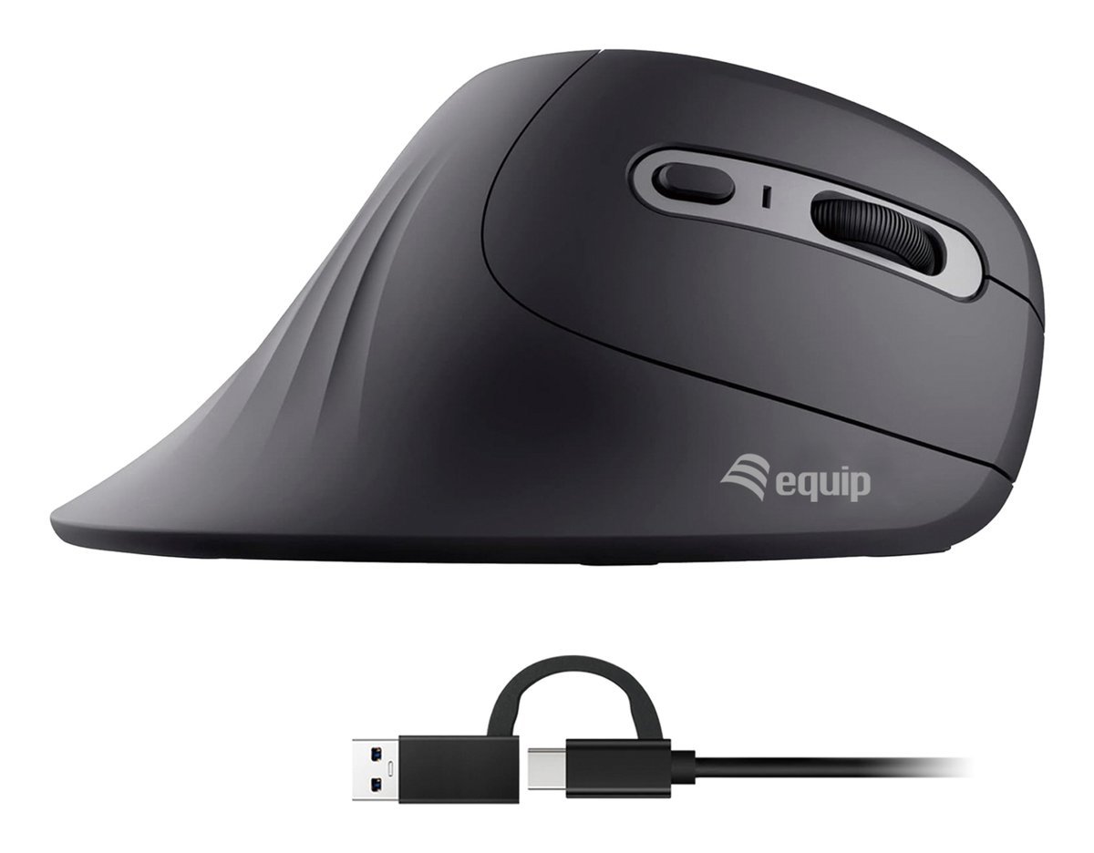 MOUSE ERGONOMICO CON CAVO (USB-C+A) - VERTICALE (245119)