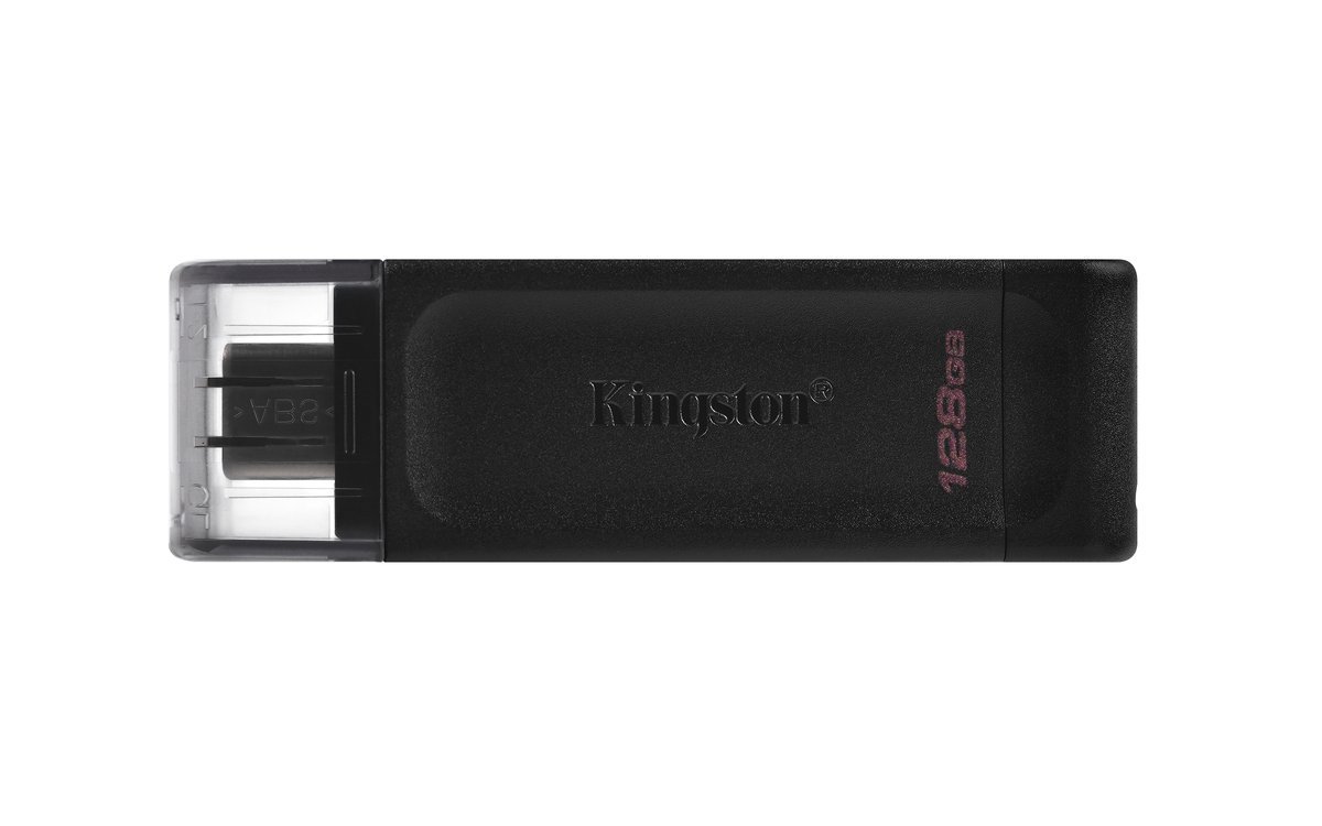 Kingston Pendrive USB-C 3.2 128GB DT70/128GB Black - <p>Kingston&rsquo;s DataTraveler 70 &egrave; un drive flash USB-C portatile e leggero che offre velocit&agrave; conformi allo standard USB 3.2 Gen 1.</p><p class="MsoNormal"><o:p></o:p></p><p class="MsoNormal">Il drive &egrave; progettato per l&rsquo;impiego con dispositivi USB-C compatibili, come notebook, laptop, tablet e smartphone. Con capacit&agrave; fino a 128 GB, il DataTraveler70 offre tutta la capacit&agrave; necessaria ad espandere l