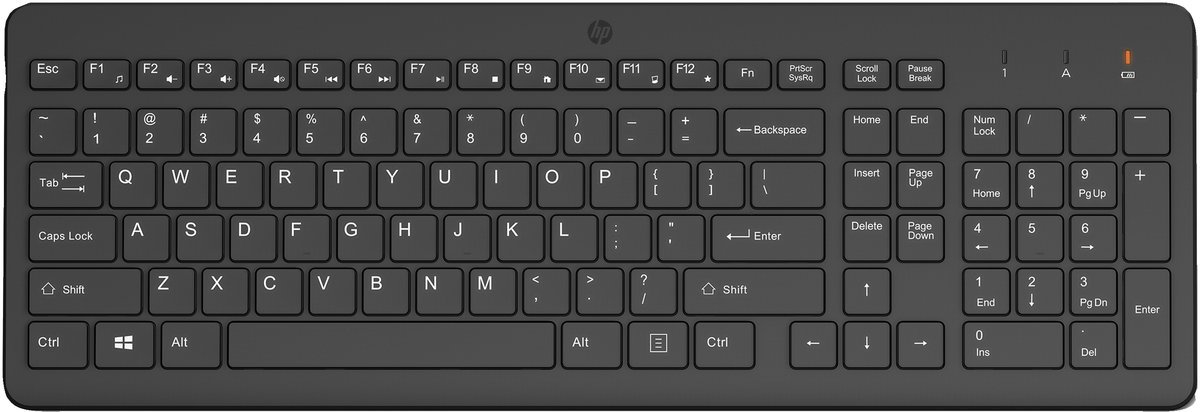 Tastiera wireless HP 225 - ricevitore USB - nera QWERTY (805T1AA#ABB)