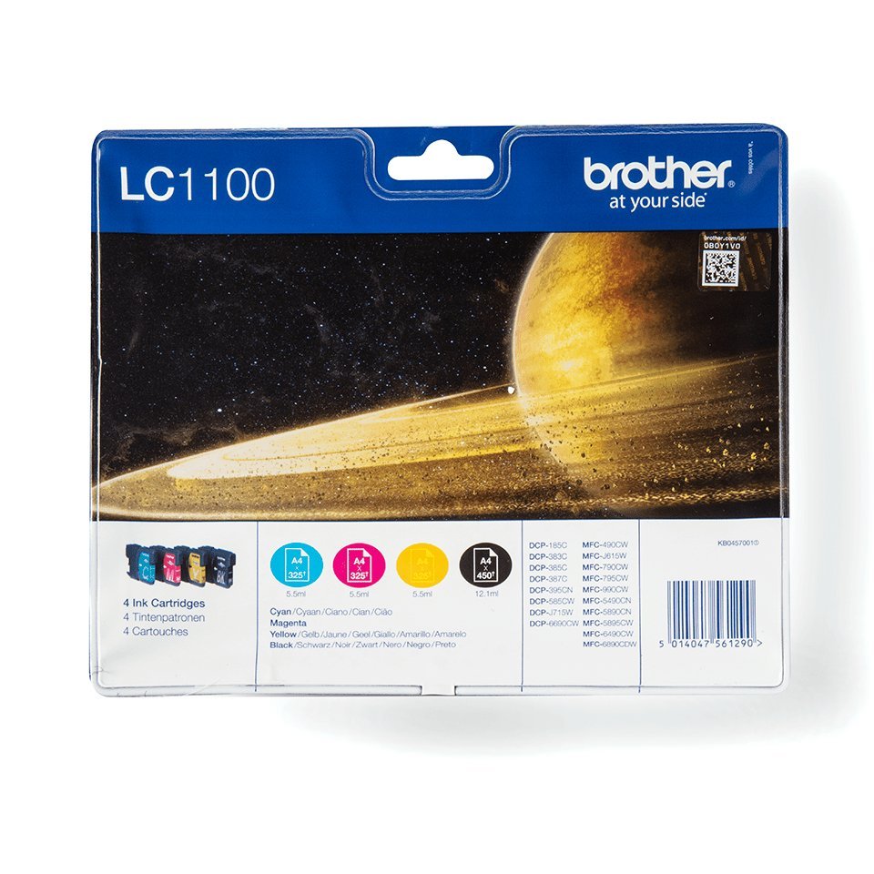 Brother LC-1100VALBPDR cartuccia d'inchiostro 4 pz Originale Nero, Ciano, Magenta, Giallo