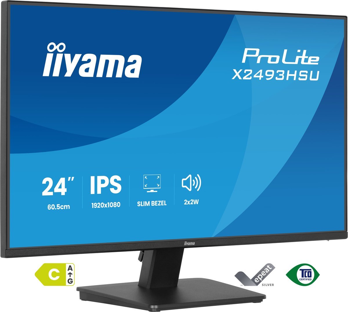 iiyama X2493HSU-B1 Monitor ProLite 24" IPS FHD 120Hz 350cd 1500:1 HDMI DP 2xUSB cornice sottile