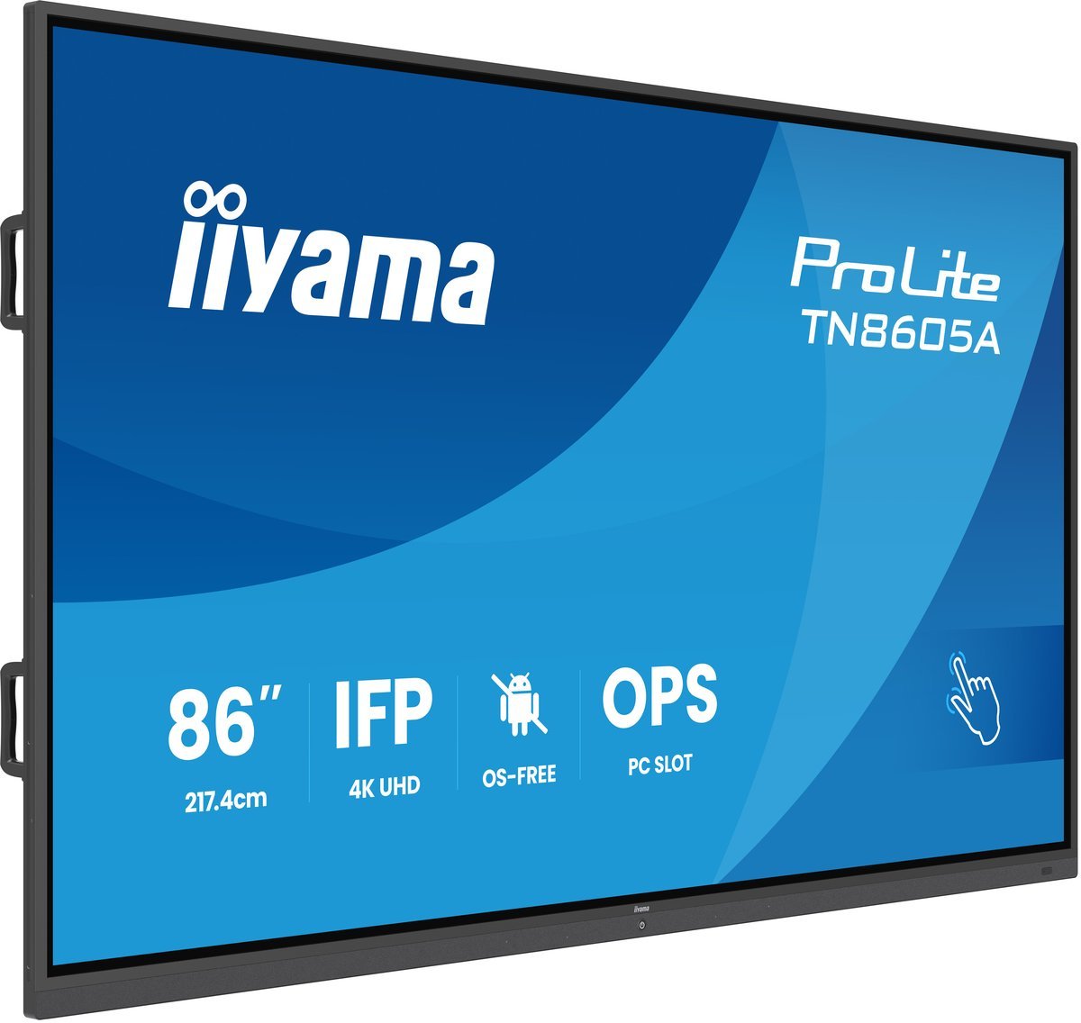 iiyama TN8605A-B1AG Display Interattivo 86" IPS 4K IR 40-punti 500cd DeepContrast-IR+ VGA 2xHDMI DP USB-C 2x20W VESA