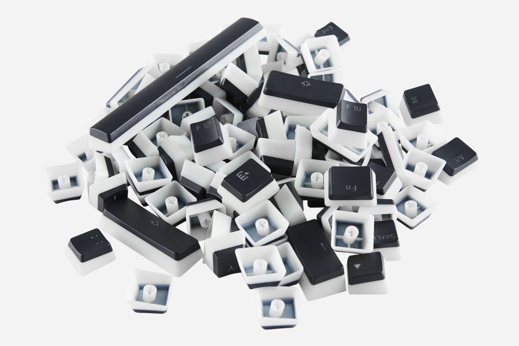 Glorious PC Gaming Race Aura Keycaps 104 Tasti, Nero - Layout US