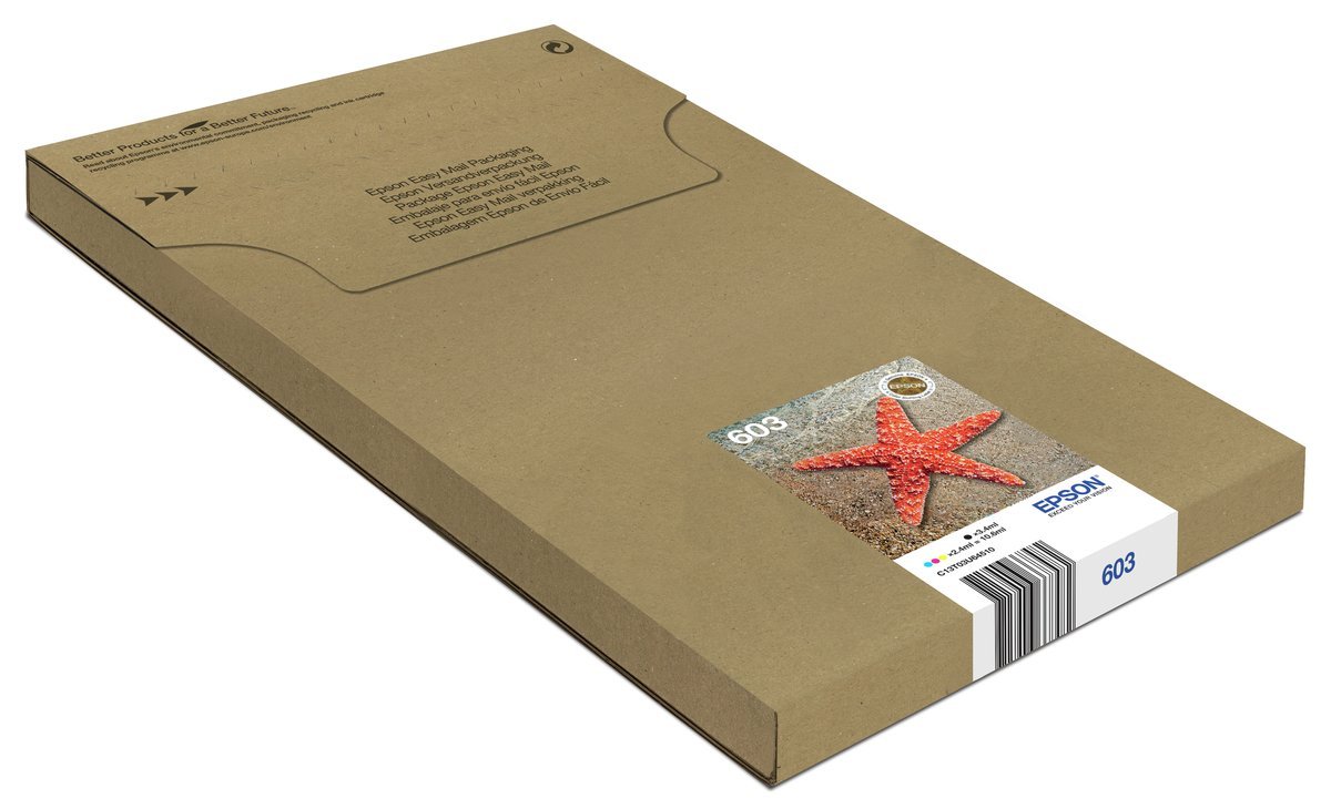 Epson 603 Multipack Easy Mail Packaging - Confezione da 4 - nero, giallo, ciano, magenta - originale - blister - cartuccia d'inchiostro - per Expression Home XP-2150, 2155, 3150, 3155, 4150, 4155; WorkForce WF-2820, 2840, 2845, 2870
