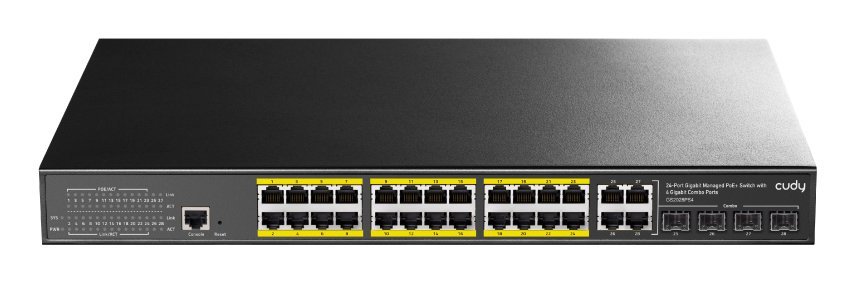 Cudy GS2028PS4 Switch Ethernet Gigabit Gestito con PoE 24 Porte 1U da Montare su Rack
