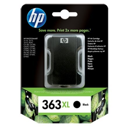 HP 363 Large Black Ink Cartridge with Vivera Ink cartuccia d\'inchiostro Originale Nero