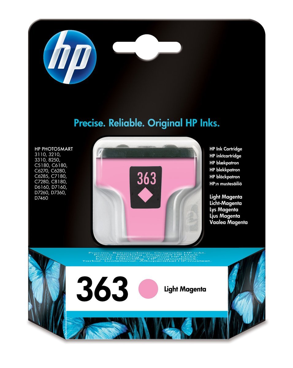 HP 363 Light Magenta Ink Cartridge with Vivera Ink cartuccia d\'inchiostro Originale Magenta chiaro