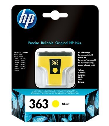 HP 363 Yellow Ink Cartridge with Vivera Ink cartuccia d\'inchiostro Originale Giallo