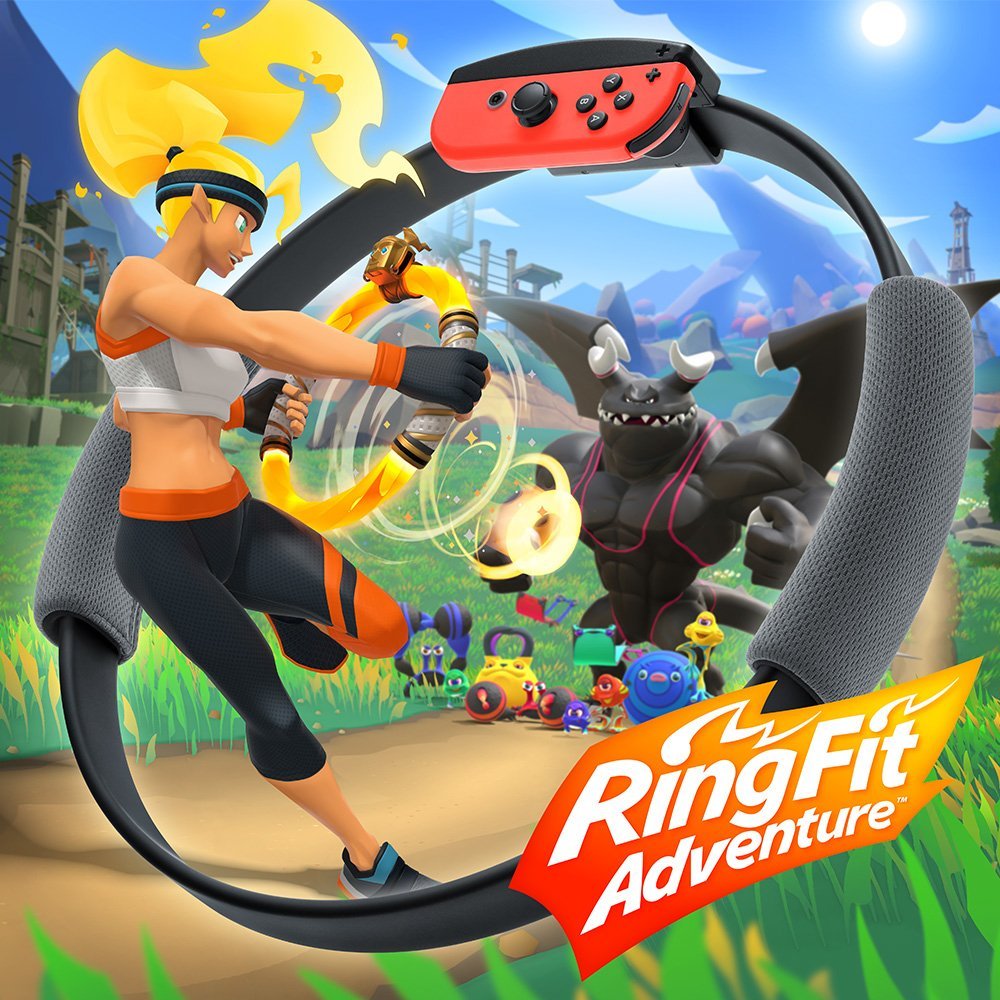Switch Ring Fit Adventure - <ul> <li>In Ring Fit Adventure, i giocatori esplorano un ampio mondo di fantasia ricco di nemici da affrontare a colpi di squat, addominali e molto altro. Il Ring Con e la fascia per la gamba, i due nuovi accessori inclusi nella confezione del gioco, rilevano e misurano i movimenti dei giocatori nel mondo reale e li trasformano in azioni nel mondo di gioco</li> <li>In Ring Fit Adventure i giocatori devono eseguire vari tipi di esercizi per superare sfide adatte