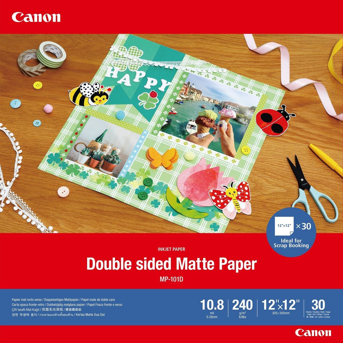 Canon Double-sided Matte Paper MP-101D - Opaca - 275 micron - 304.8 x 304.8 mm - 240 g/m² - 30 fogli Carta