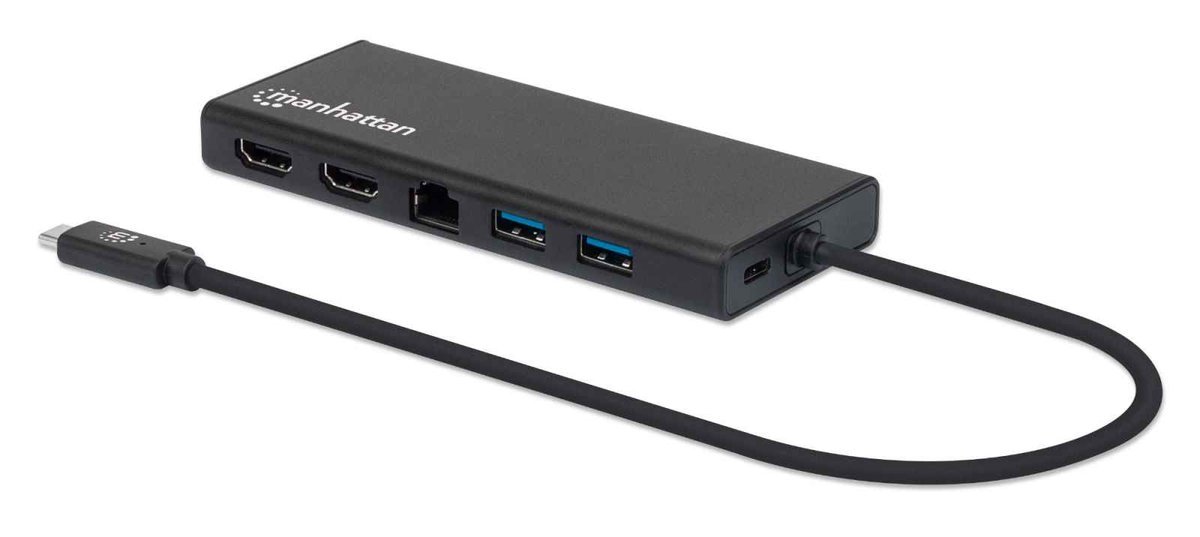 Manhattan 152747 Convertitore USB-C 3.0 a RJ45 2x HDMI