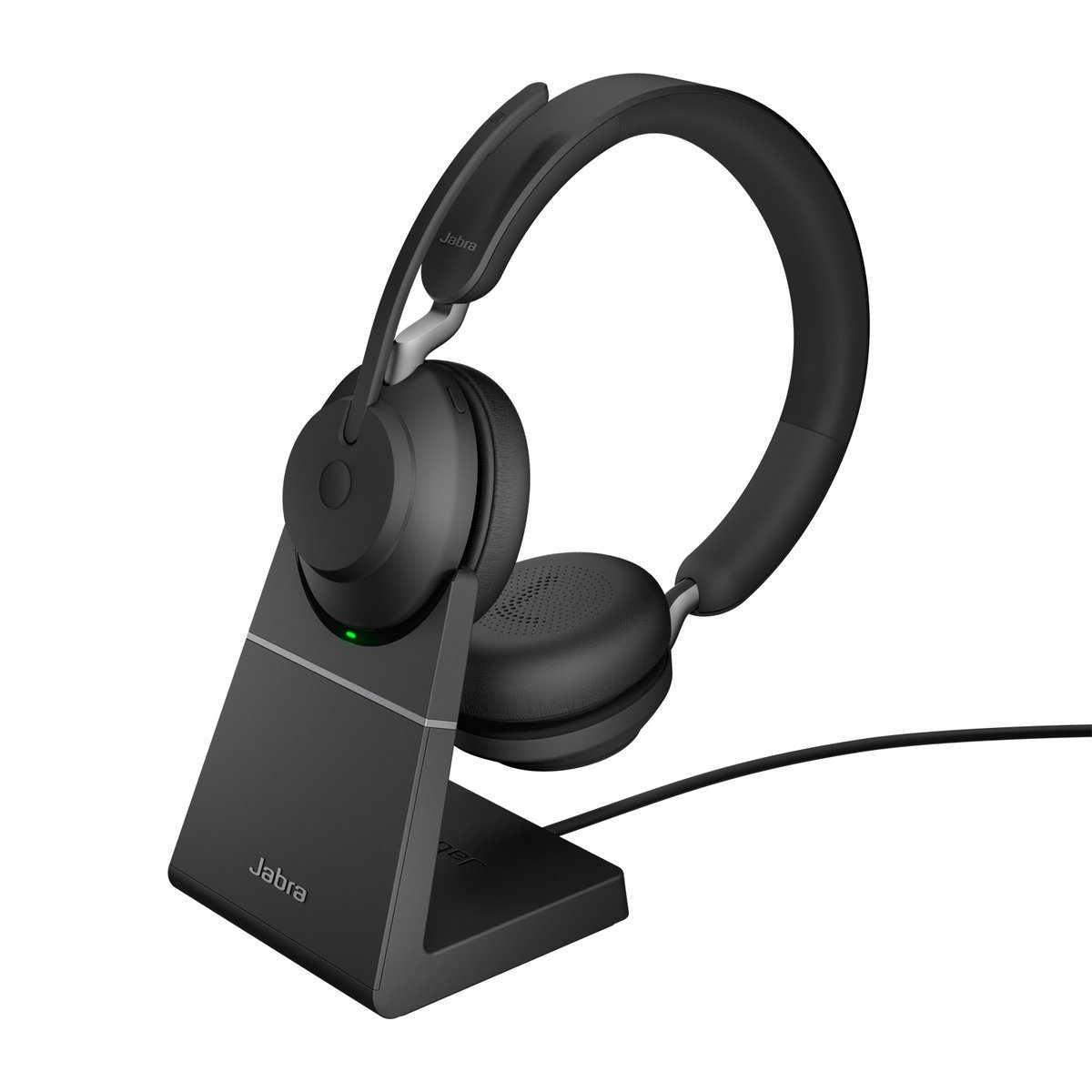 Jabra Evolve2 65 UC Stereo - Cuffie con microfono - on-ear - Bluetooth - senza fili - USB-C - isolamento dal rumore - nero - con supporto di ricarica
