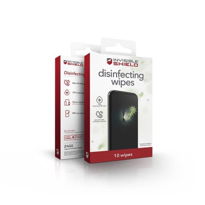 Zagg InvisibleShield Salviette Disinfettanti 10pz - <p>Le salviette disinfettanti InvisibleShield con alcol isopropilico al 70% possono essere utilizzate per pulire le superfici dei dispositivi elettronici, nonch&eacute; gli interruttori della luce, le maniglie, i telecomandi e altre superfici non porose.</p><p>&nbsp;</p>