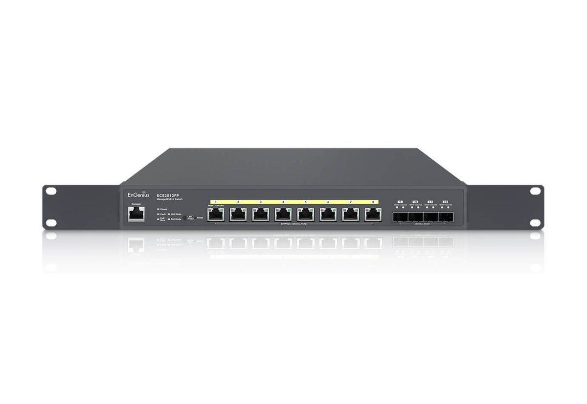 EnGenius ECS5512FP Switch gestito 8x10Gb PoE++ 420W, 4x SFP+, EnGenius Cloud