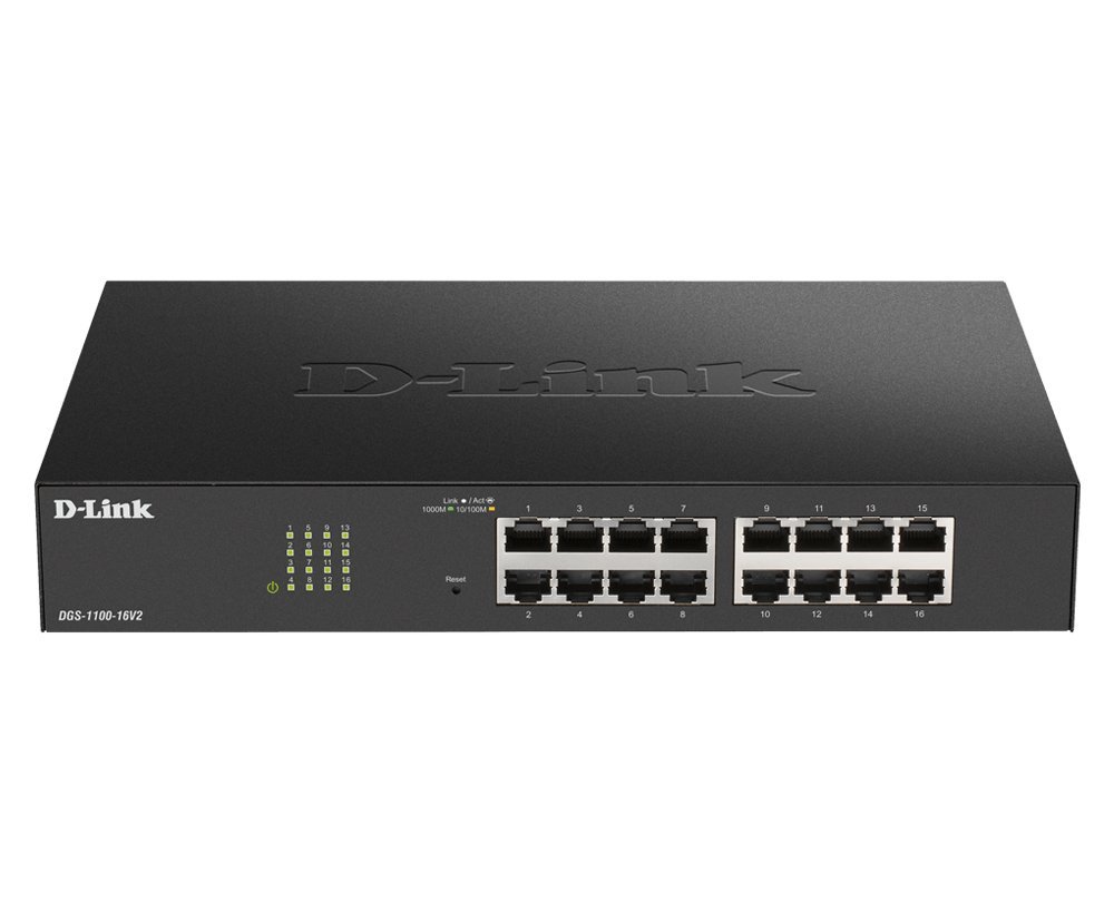D-Link DGS-1100-16V2 switch di rete Gestito Gigabit Ethernet (10/100/1000) Nero