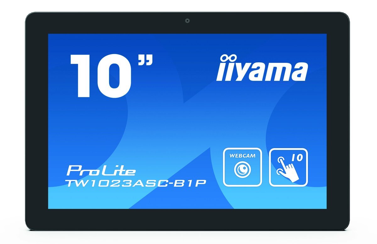 iiyama ProLite TW1023ASC-B1P - Monitor a LED - 10.1" - fisso - touchscreen - 1280 x 800 - IPS - 450 cd/m² - 1000:1 - 25 ms - Mini HDMI - altoparlanti - nero, opaco