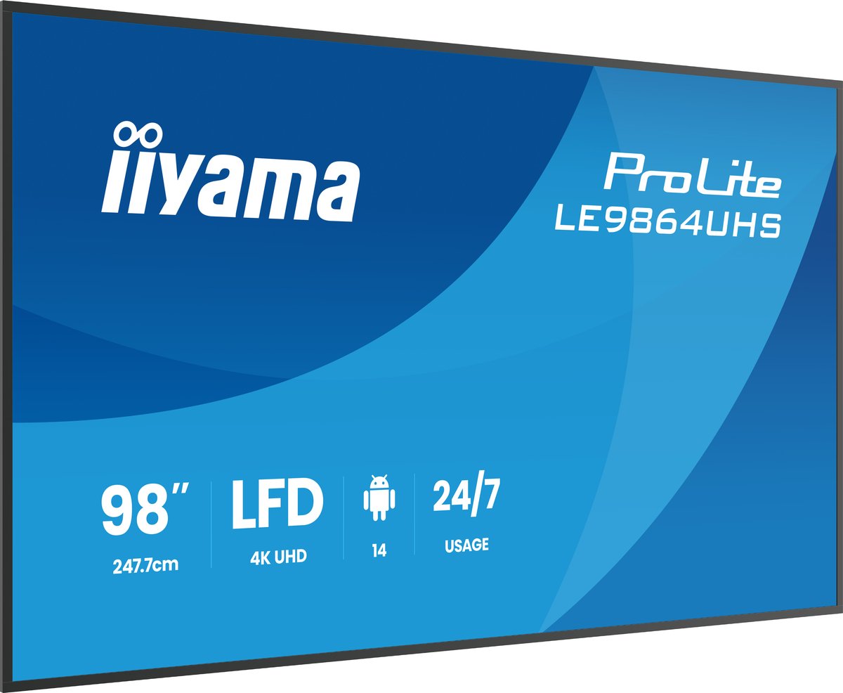 iiyama LE9864UHS-B1AG, Pannello piatto per segnaletica digitale, 2,49 …