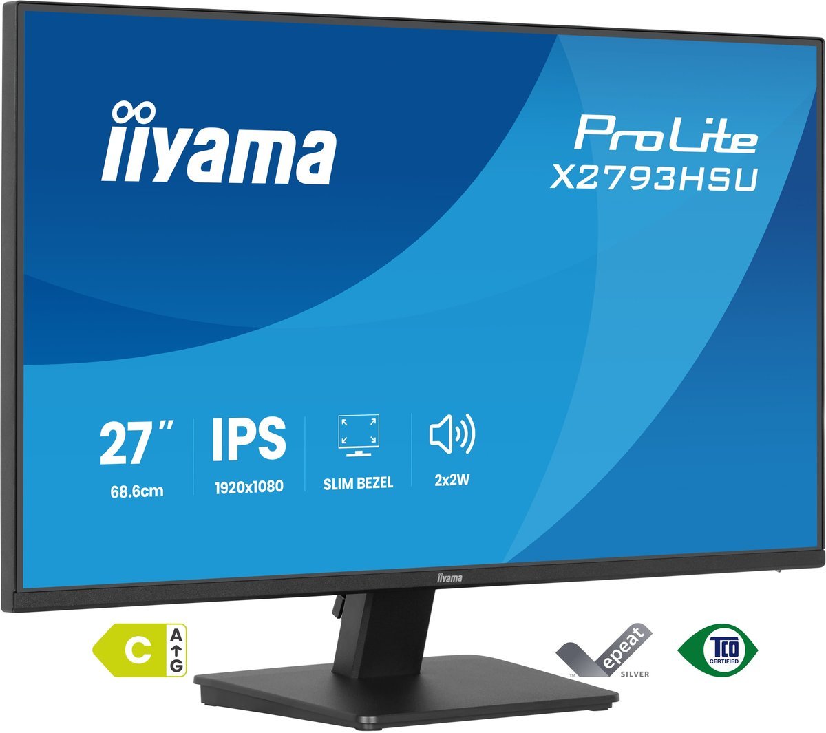 iiyama X2793HSU-B1 Monitor ProLite 27" IPS FHD 120Hz 350cd 1500:1 HDMI DP 2xUSB cornice sottile