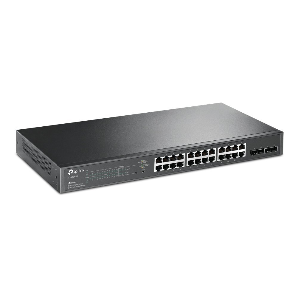TP-Link JetStream TL-SG2428P switch di rete Gestito L2/L2+ Gigabit Ethernet (10/100/1000) Supporto Power over Ethernet (PoE) 1U Nero