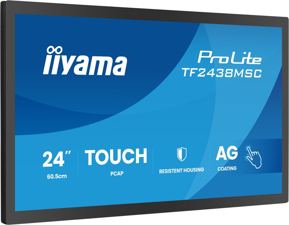 iiyama TF2438MSC-B2 Monitor Touch ProLite 23,8" IPS FHD PCAP 10-punti DeepContrast+ 525cd 120Hz Scocca Metallica HDMI DP USB