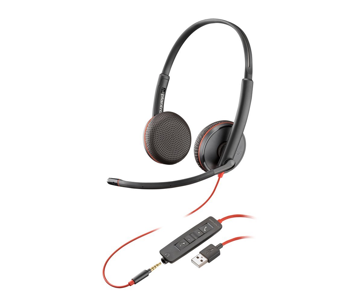 HP Poly Blackwire 3225 Stereo USB-A Headset (Bulk) Auricolare Cablato A Padiglione Ufficio USB tipo A Nero