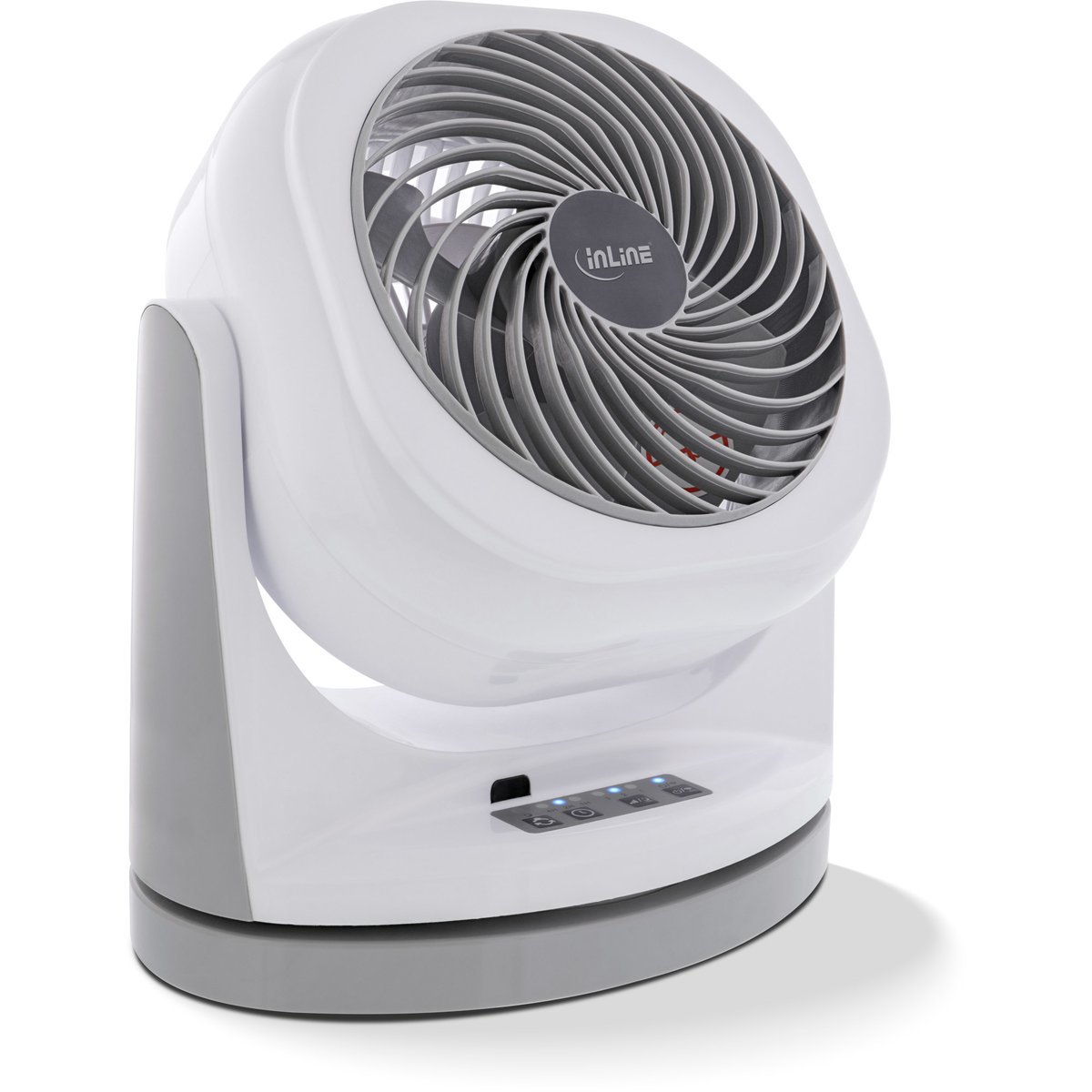 InLine SmartHome Ventilatore da Tavolo WLAN - Oscillante, Bianco/Grigio