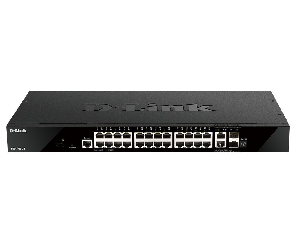 D-Link DGS-1520-28 switch di rete Gestito L3 10G Ethernet (100/1000/10000) 1U Nero