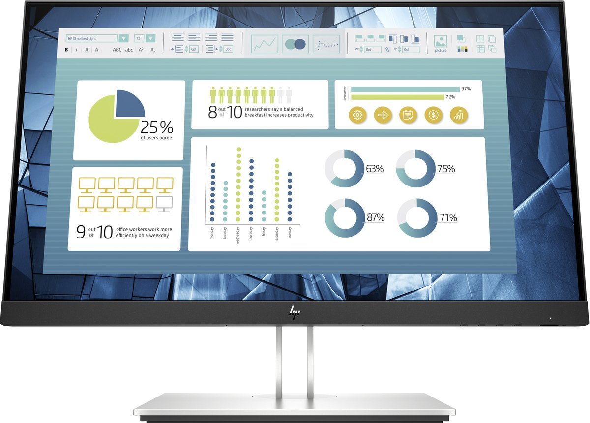 HP E-Series E22 G4 54,6 cm (21.5") 1920 x 1080 Pixel Full HD LCD Nero, Argento