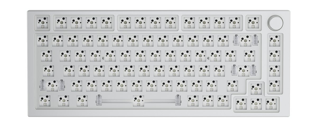 Glorious PC Gaming Race GMMK Pro White Ice 75% TKL - Barebone, ANSI-Layout, Argento